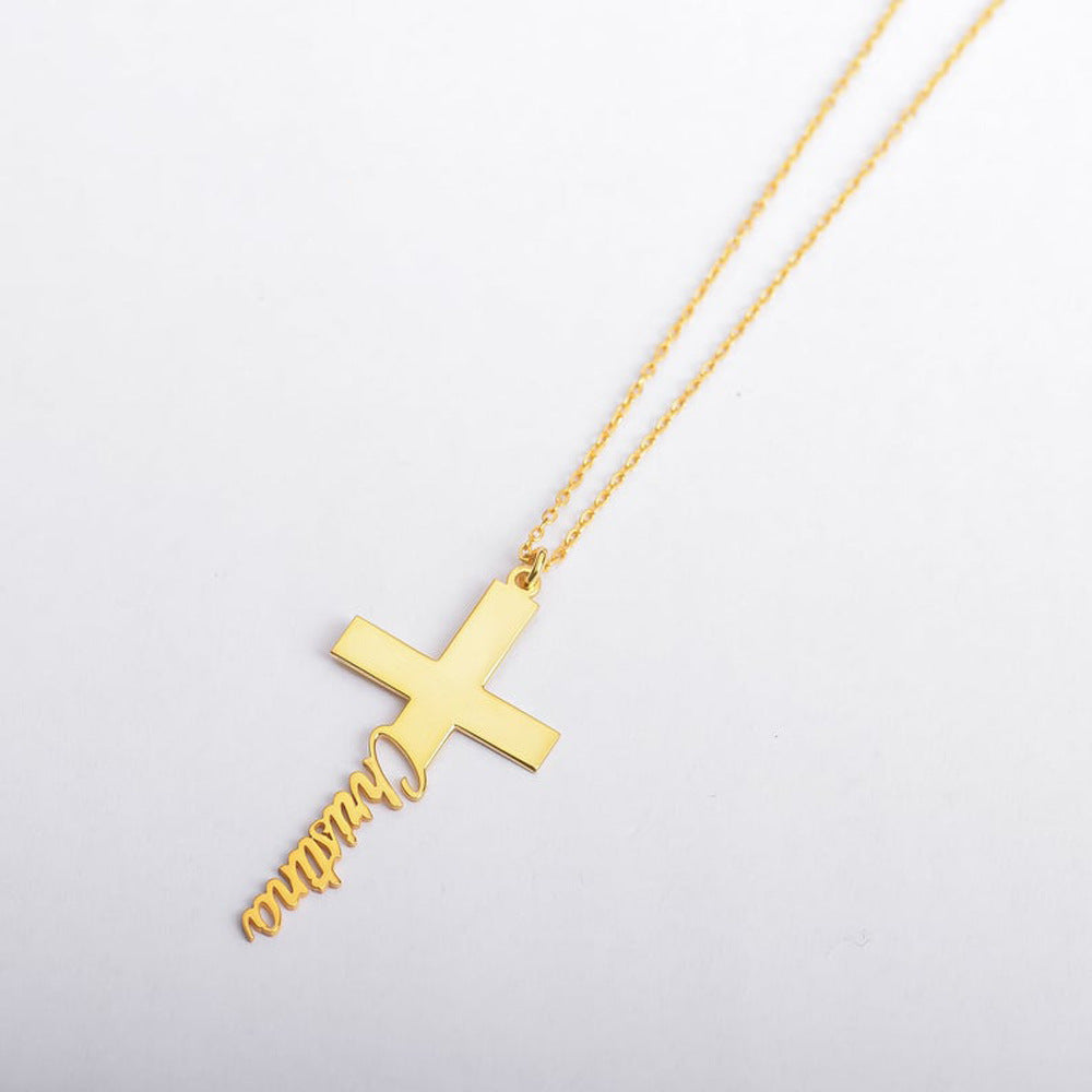 Collar "Cruz de Alianza" en Acero 18K - Personalizable