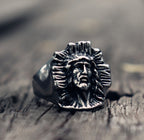 Anillo  cristiano de Jesús con Cruz en Acero 316L