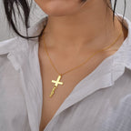 Collar "Cruz de Alianza" en Acero 18K - Personalizable