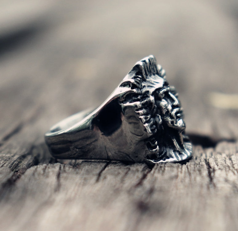 Anillo  cristiano de Jesús con Cruz en Acero 316L