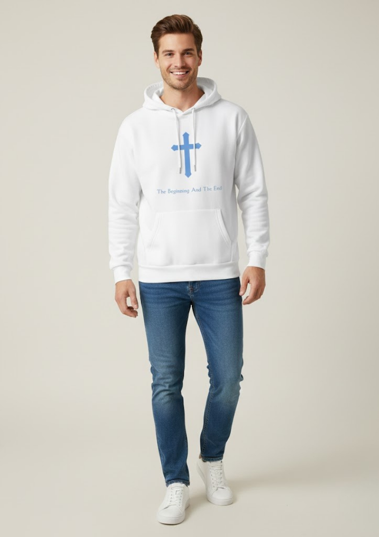 Sudadera Cristiana para Mujer El Principio y el Fin con Capucha