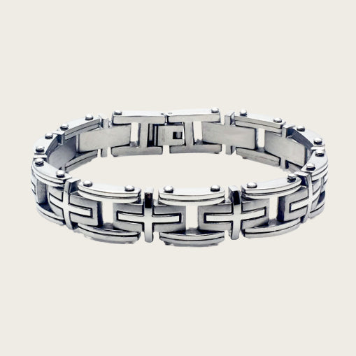 Pulsera de Acero de Titanio para Caballero Cristiano