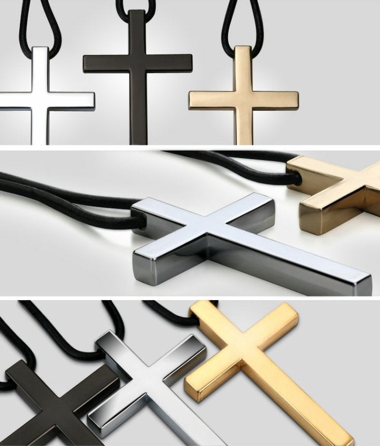 Cruz de Jesús Colgante Minimalista en Acero