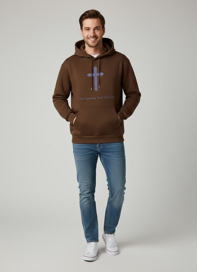 Sudadera Cristiana para Mujer El Principio y el Fin con Capucha