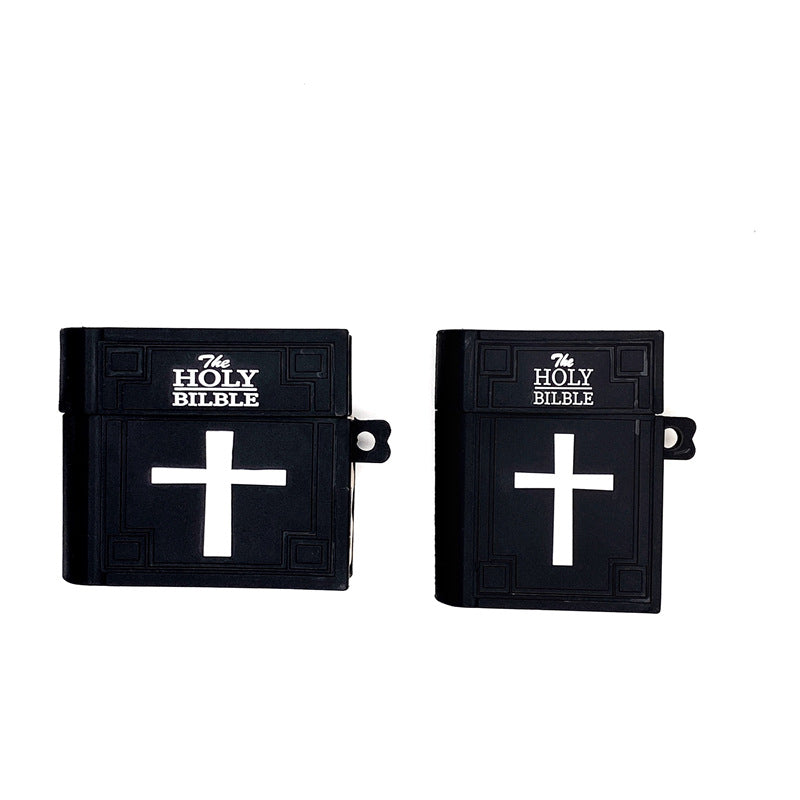 Funda de Silicona en Forma de Biblia para AirPods -Estuche de Auriculares