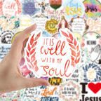 50 Pegatinas Cristianas con Frases de Fe y Mensajes de Jesús