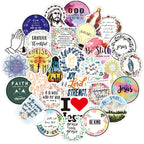 50 Pegatinas Cristianas con Frases de Fe y Mensajes de Jesús