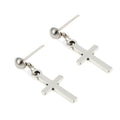 Pendientes de Cruz Plateados Estilo Cristiano