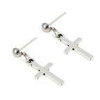 Pendientes de Cruz Plateados Estilo Cristiano