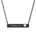 Collar de Barra Personalizado con Corazón Calado — Acero Inoxidable