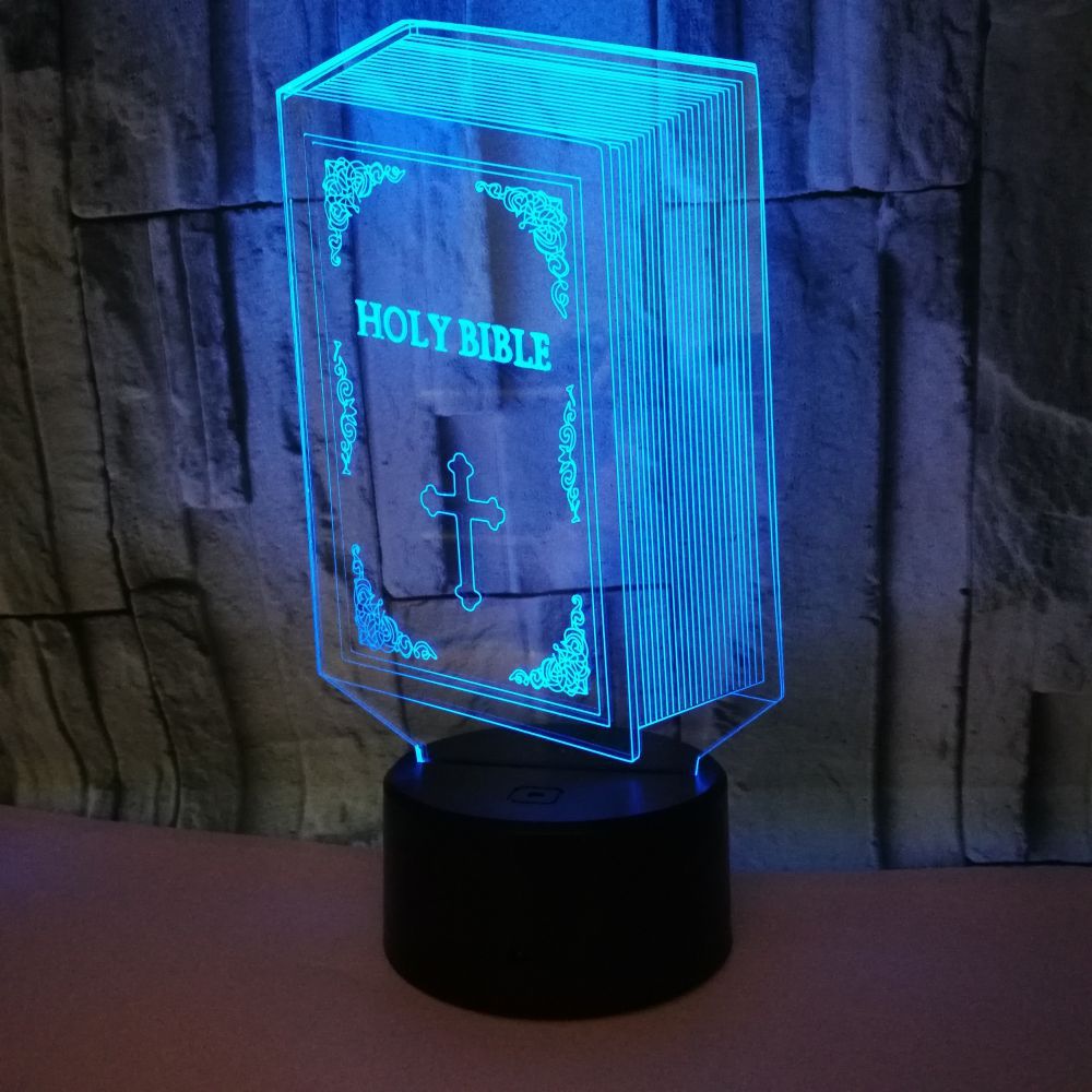 Lámpara 3D LED Diseño Biblia Sagrada