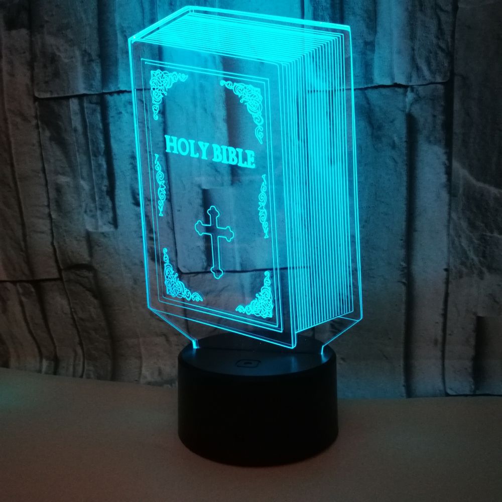 Lámpara 3D LED Diseño Biblia Sagrada