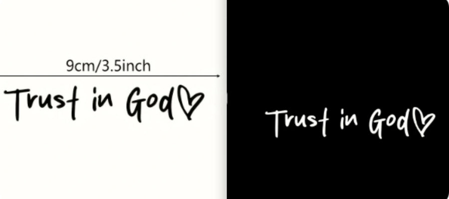 Adhesivo de vinilo para Coche con Texto Trust in God