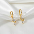 Pendientes de Cruz Coronada Giratoria para Mujer Cristiana