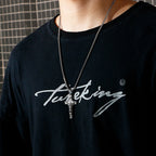 Collar de Cruz de Acero de Titanio para Hombre con Diseño de Amor Cristiano