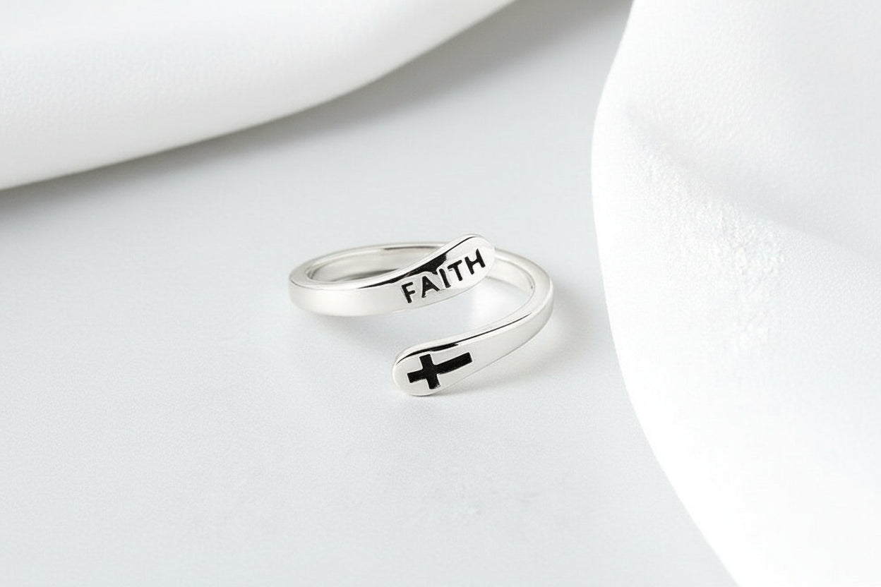 Anillo Vintage "Fe y Cruz" - Plata de Ley 925