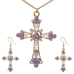 Conjunto cristiano de Collar y Pendientes Cruz
