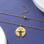 Collar con Medalla Silueta de Jesús en Acero Inoxidable