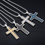 Collar cristiano de Cruz Giratoria con Versículos Bíblicos en Acero Inoxidable