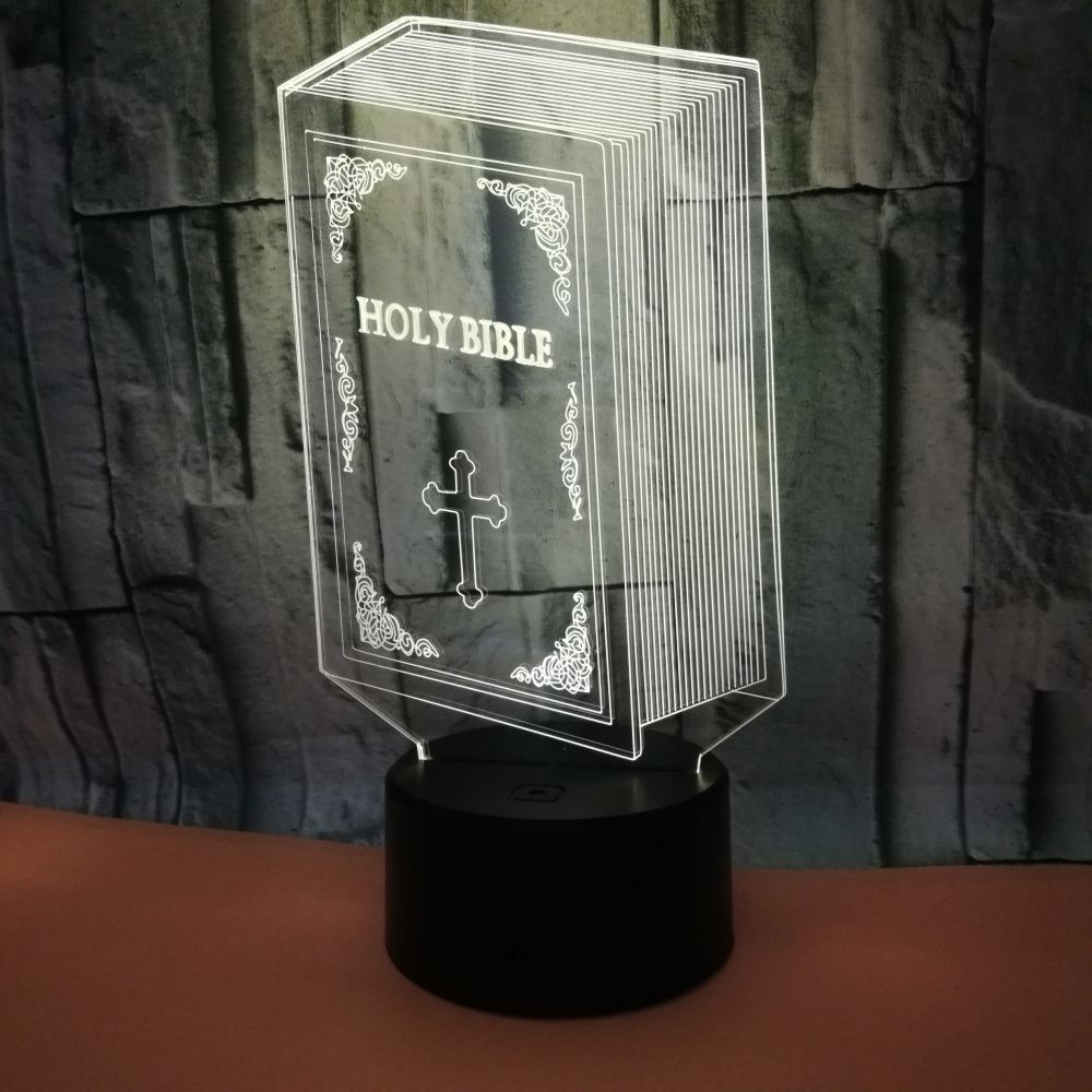 Lámpara 3D LED Diseño Biblia Sagrada
