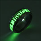 Anillo Fluorescente '' Jesus'' de Acero