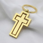 Llavero de Cruz con Colgante Giratorio en Aleación de Zinc