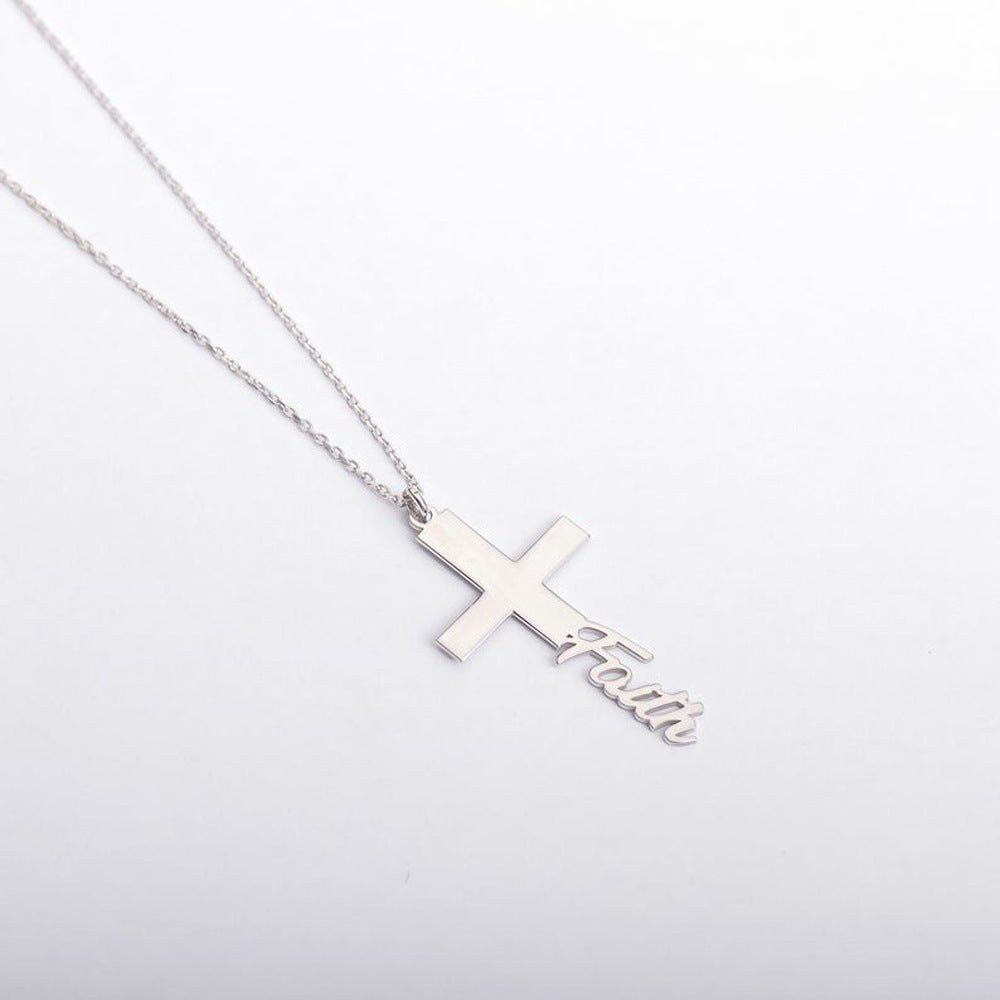 Collar "Cruz de Alianza" en Acero 18K - Personalizable
