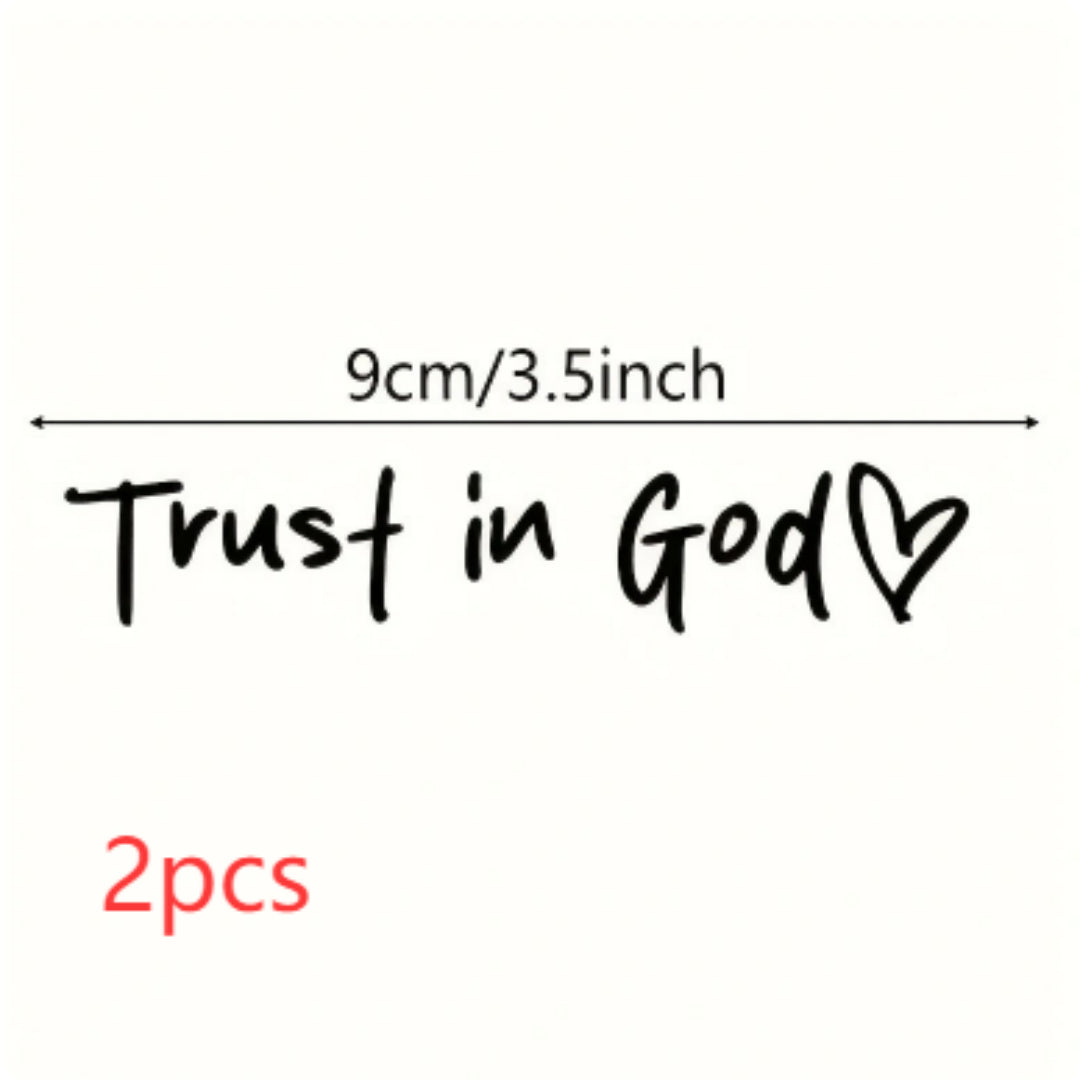 Adhesivo de vinilo para Coche con Texto Trust in God