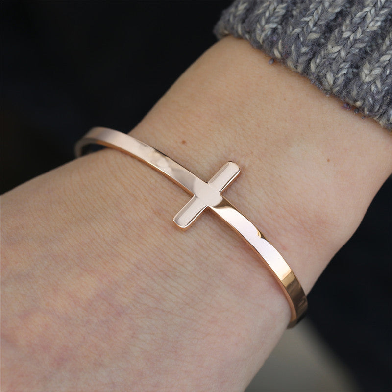 Brazalete "Luz de la Cruz" en Acero Inoxidable