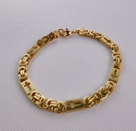 Brazalete de Eslabones "Fortaleza en Cristo"