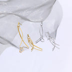 Pendientes con pez cristiano Ichthys de Plata de Ley 925 con Borla Lineal