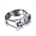 Anillo cristiano  "GOD" de Acero de Titanio con Letras Recortadas