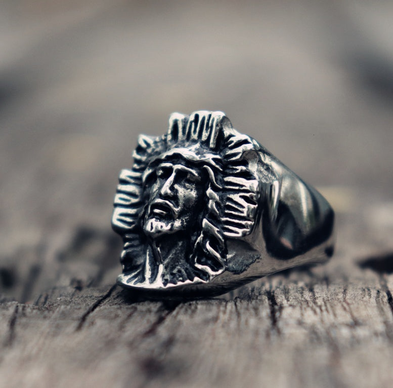 Anillo  cristiano de Jesús con Cruz en Acero 316L