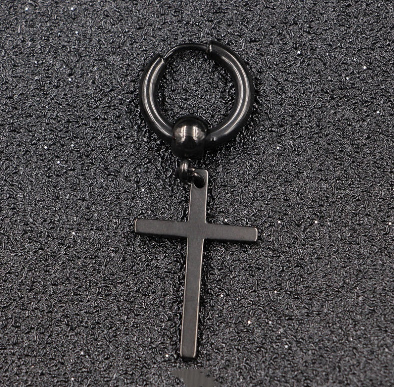 Pendientes de Cruz en Acero de Titanio para Testimonio Cristiano