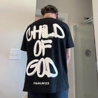 Camiseta Cristiana Child of God Estilo Graffiti Salmo 23