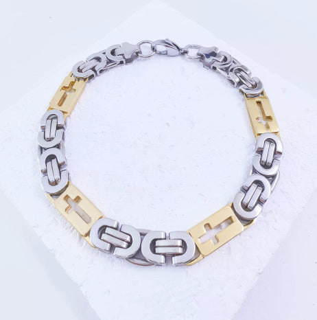 Brazalete de Eslabones "Fortaleza en Cristo"