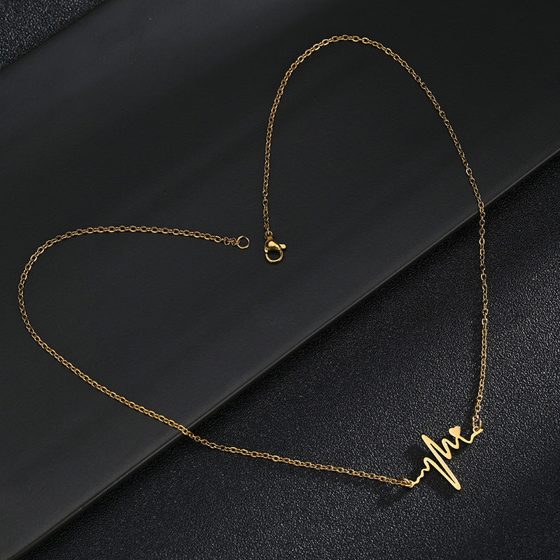 Collar de latido del corazón para parejas cristianas en acero de titanio