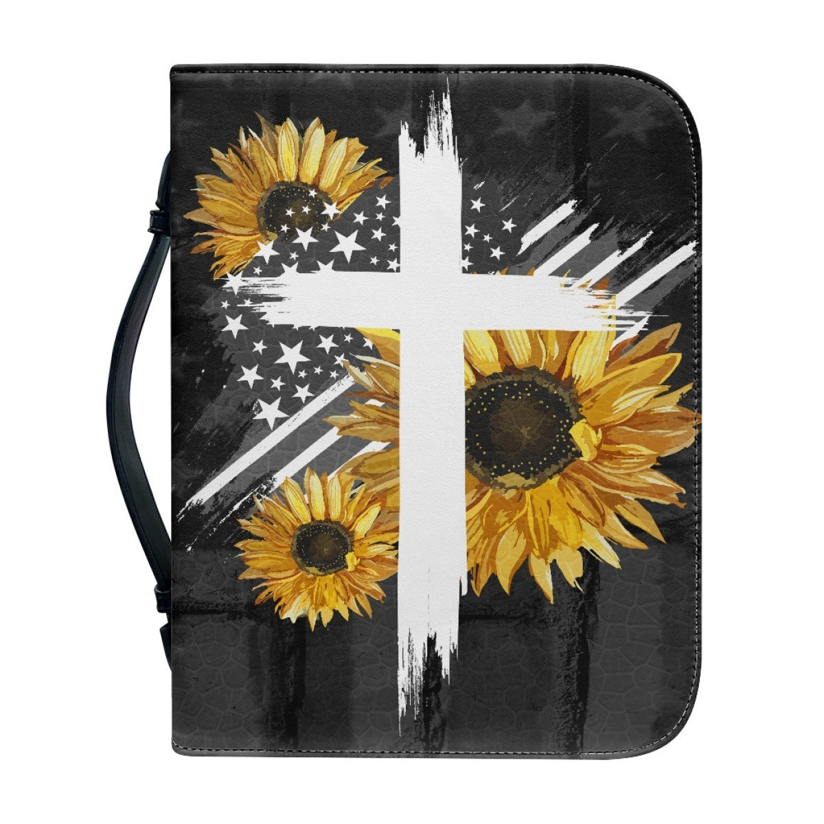 Funda de Protección para Biblia con Diseño de Cruz y Flores