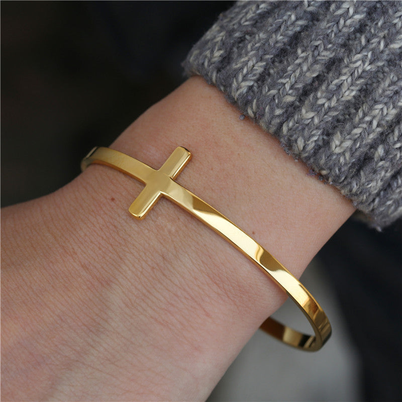 Brazalete "Luz de la Cruz" en Acero Inoxidable