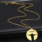 Collar con Medalla Silueta de Jesús en Acero Inoxidable