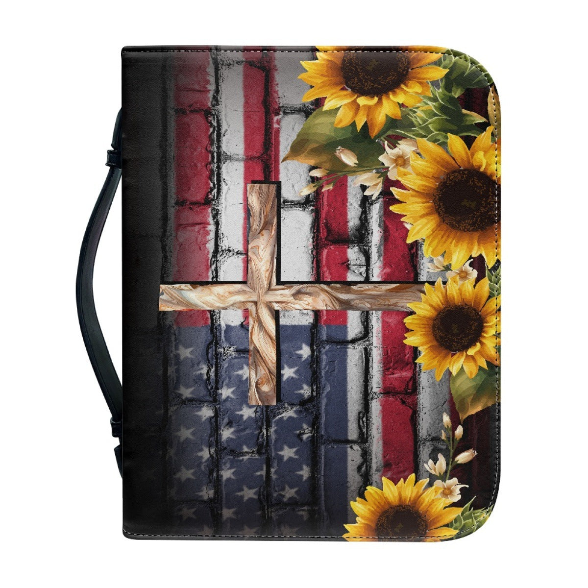 Funda de Protección para Biblia con Diseño de Cruz y Flores