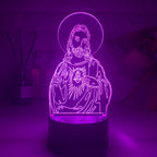 Lámpara LED -Porpora- con Efecto Tridimensional de Jesús el Salvador