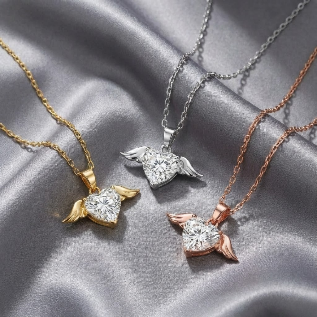 Collar con Dije de Corazón y Alas para Mujer