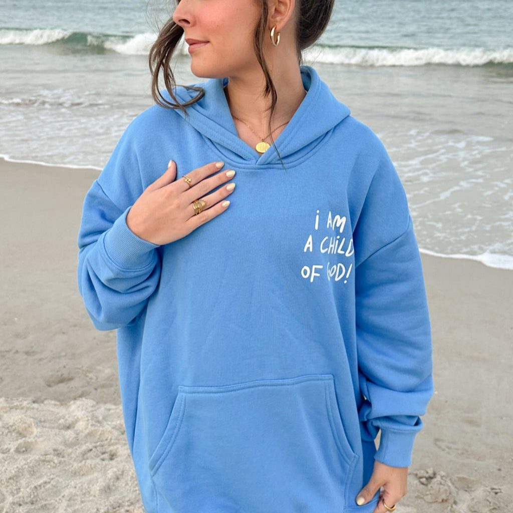 Sudadera Cristiana Unisex I Am A Child Of God Azul Eléctrico