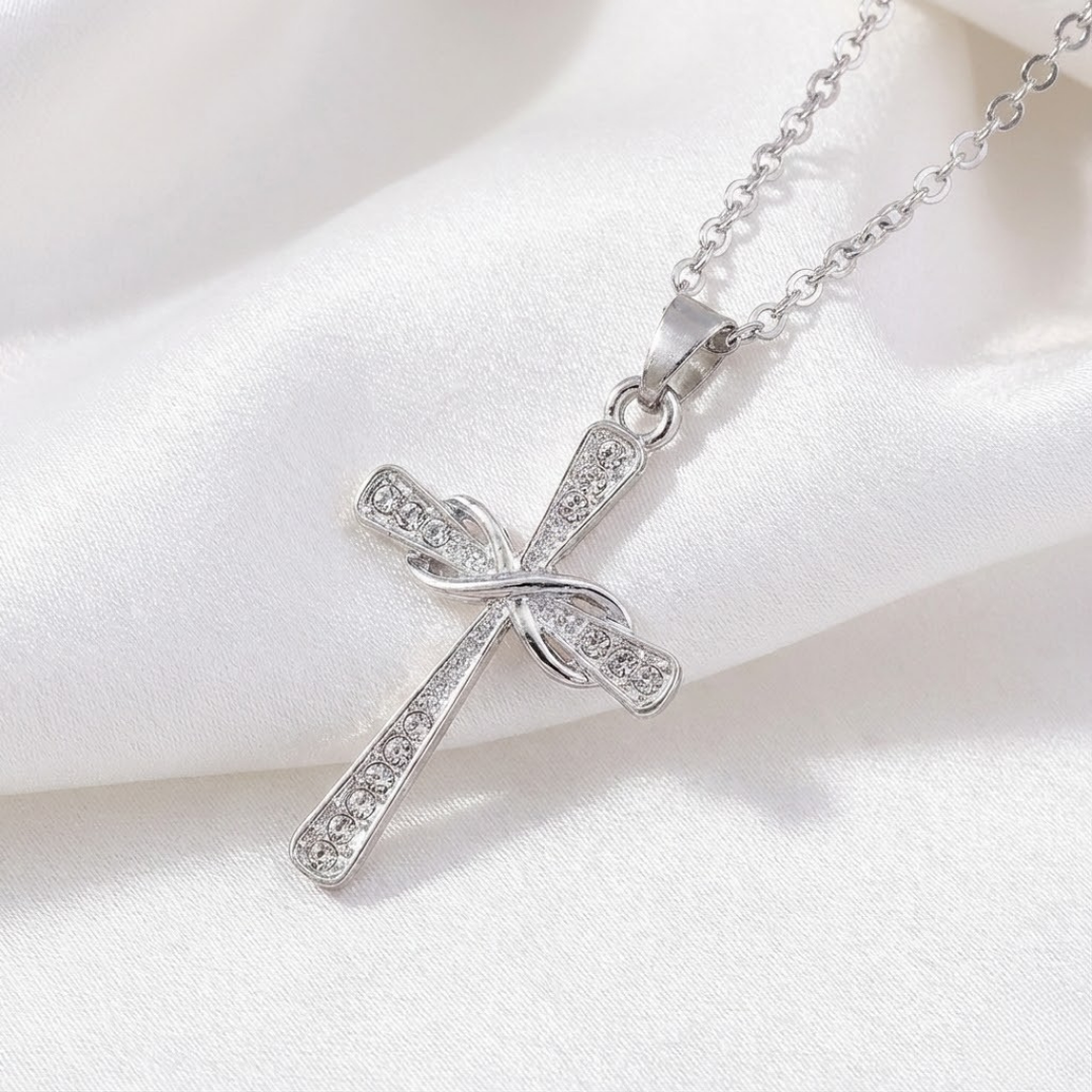 Collar de Cruz con Cristales para Mujer