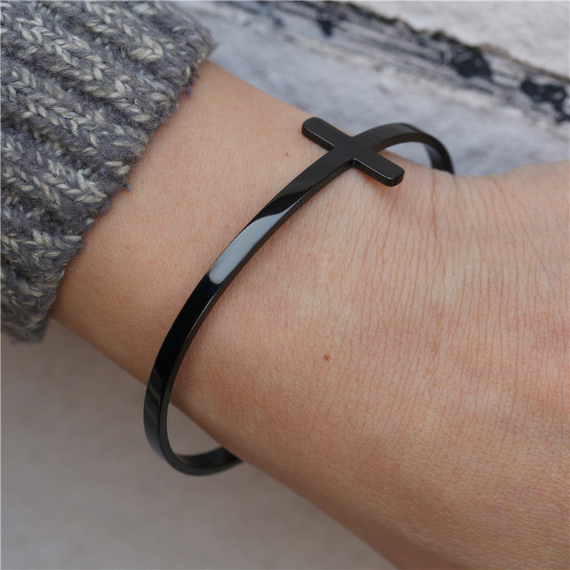 Brazalete "Luz de la Cruz" en Acero Inoxidable