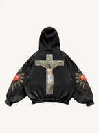 Sudadera Casual con Estampado de Fe
