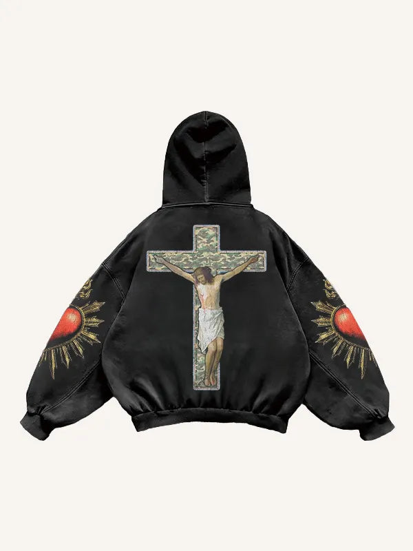 Sudadera Casual con Estampado de Fe