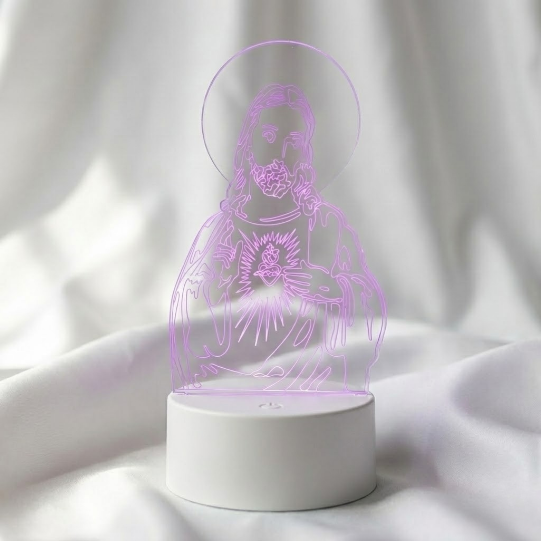 Lámpara LED -Porpora- con Efecto Tridimensional de Jesús el Salvador