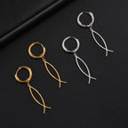 Pendientes Pez Cristiano Ichthys en Acero Inoxidable
